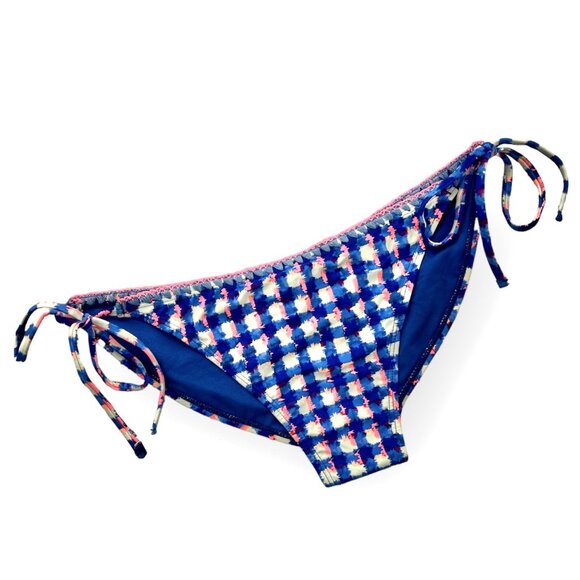 RACHEL by Rachel Roy Swimwear Side Tie Bikini Bottoms Blue/Pink/White Size L - Picture 4 of 9